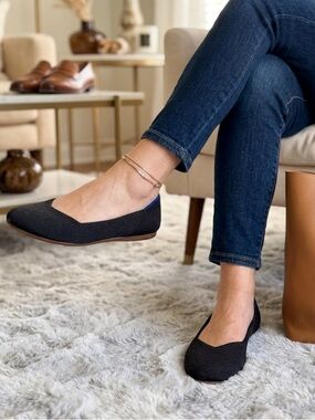 Rothy’s The Round Toe Flat - Solid Black - Size 6.5